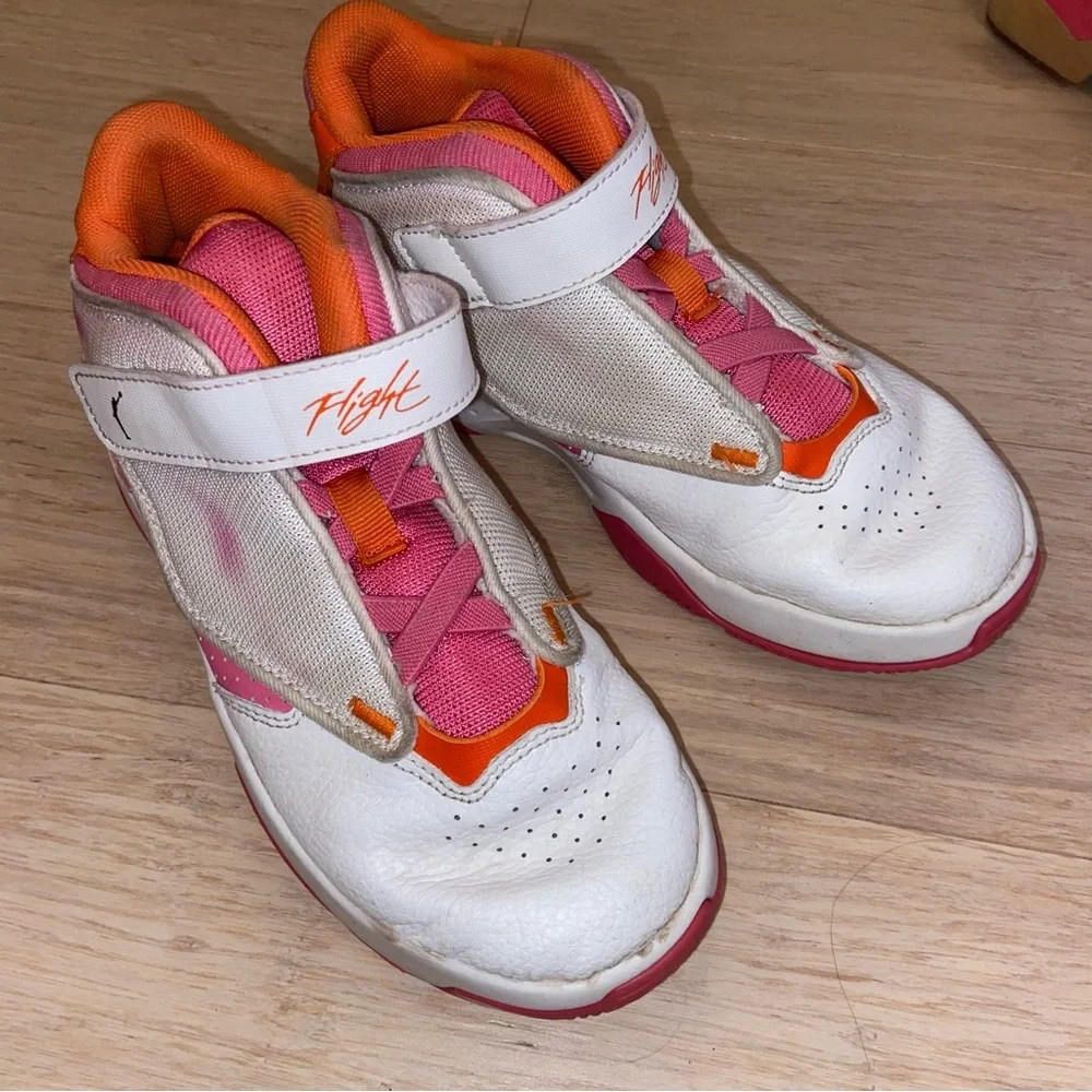 Jordan Flight White/Orange/Hot Pink Low-tops Girl 3 Back to School Retro